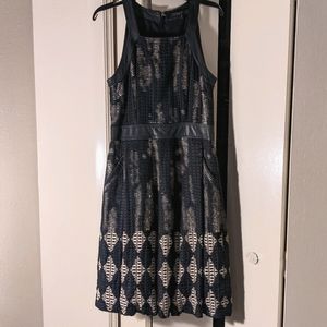 Rachel roy signature fit & flare black cream dress